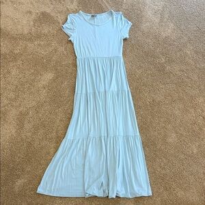 Olivia Rae Light Blue Tiered Maxi Dress